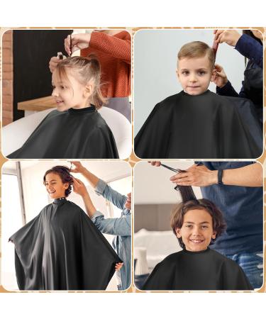FEBSNOW Professional Hair Cutting Cape Kit - Waterproof Barber Cape with Neck Duster Brush & Adjustable Closure for Adults - Solid Black Salon Supplies - Buy Online on GoSupps.com