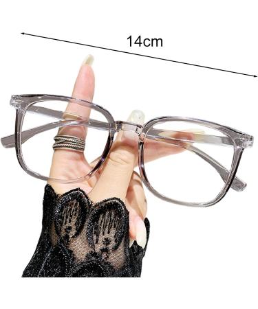 Shinroad Blue Light Blocking Glasses - Durable Unisex Retro Large Frame | Eye Protection with Strong Hinge - Clear View Gray/Transparent - Buy Online on GoSupps.com
