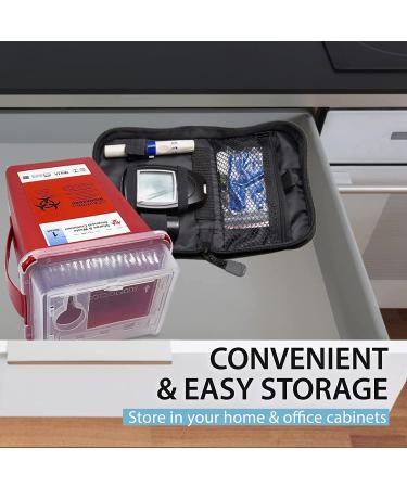 Sharps Container for Safe Needle Disposal - 1 Quart, 1 Pack | Home Biohazard Waste Container - Buy Online on GoSupps.com