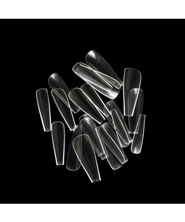 Ballerina False Nails - 500 Long Coffin Shape Tips | Transparent Press On Nails | VIVID STELLA High Radiant Clear Cover - Buy Online on GoSupps.com