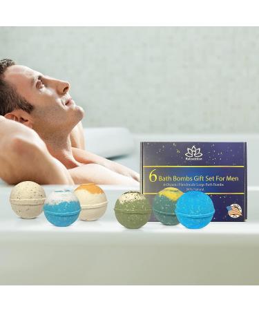 Men's Organic Bath Bombs Gift Set - Vegan, Natural Ingredients - Relaxing Epsom, Himalayan & Dead Sea Salts - Made in USA - Buy Online on GoSupps.com