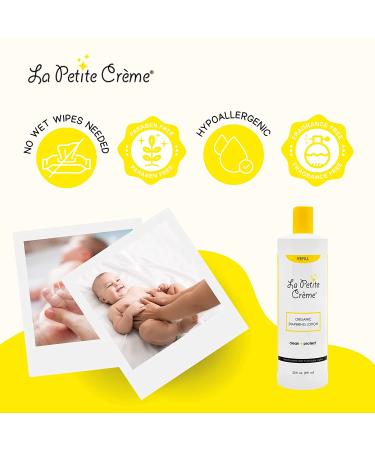 La Petite Creme Organic Diapering Lotion - Gentle Diaper Rash Cream & Skin Cleanser - USDA Certified Organic - 20oz - Buy Online on GoSupps.com