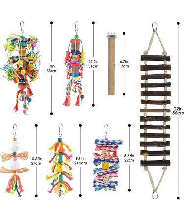 KATUMO Small Bird Toys - Natural Wood Ladder & Colorful Bamboo Shredding Toy for Parrots & Small Birds - Buy Online on GoSupps.com
