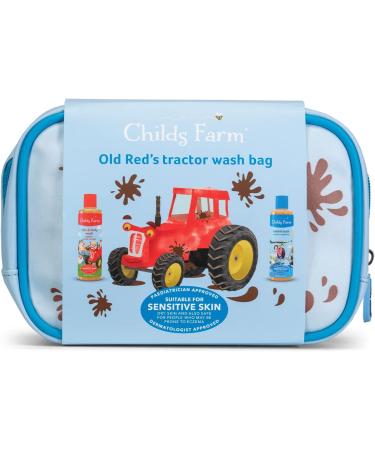 Childs Farm Kids Tractor Luxury Wash Bag Gift Set - Organic Raspberry Bubble Bath & Sweet Orange Hair & Body Wash - Gentle on Dry, Sensitive & Eczema-prone Skin - Buy Online on GoSupps.com