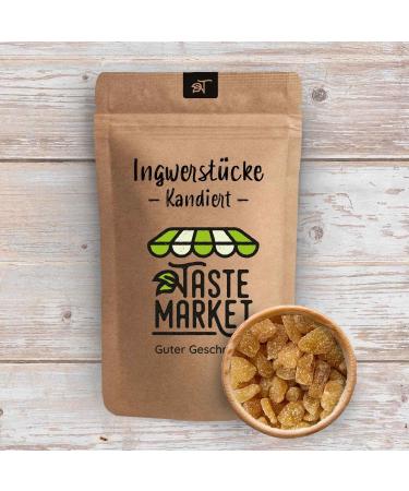 TASTE Guter Geschmack 2 x 500g of lightly candied ginger pieces | dried | ruffled | ginger | snack | pieces - Buy Online on GoSupps.com