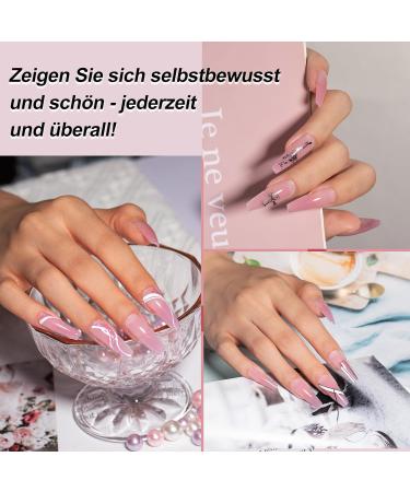 Mogray Poly Nails Gel Starter Set - 60ml Sakura Pink Jelly Color Extension & DIY Nail Design - Buy Online on GoSupps.com