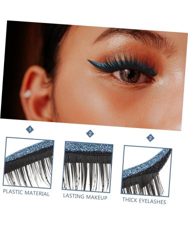 Beatifufu 4 pairs Waterproof Face Natural Supplies Decals Girls Eye Adhesive Temporary Strip Eyeliner Long 4x1.5cm Blue - Buy Online on GoSupps.com