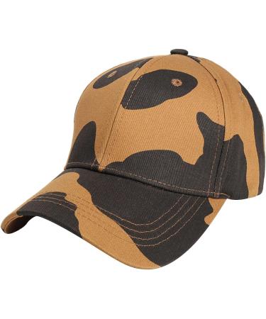 QIUYI Cow Print Baseball Cap | Casual Cotton Sports Golf Hat | Unisex Headwrap - Coffee - Buy Online on GoSupps.com