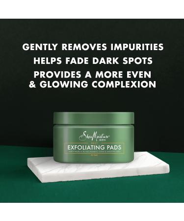 SheaMoisture Men Exfoliating Pads - Textured Cotton Rounds with Witch Hazel & Niacinamide | Facial Skin Care for Men | 2 Pack - 30 Pads Each - Buy Online on GoSupps.com