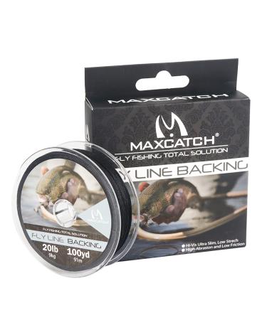Maxcatch Braided Fly Line Backing for Fly Fishing 20/30lb(White, Yellow, Orange, Black&White, Black&Yellow, Blue, Pink, Green, Purple) Black 20lb,100yards