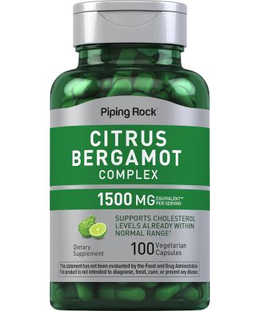 Piping Rock Citrus Bergamot Supplement | 1500mg | 100 Extract Capsules | Vegetarian Complex | Non-GMO Gluten Free - Buy Online on GoSupps.com