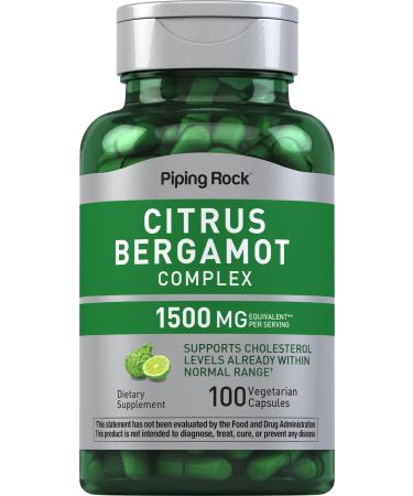 Piping Rock Citrus Bergamot Supplement | 1500mg | 100 Extract Capsules | Vegetarian Complex | Non-GMO Gluten Free