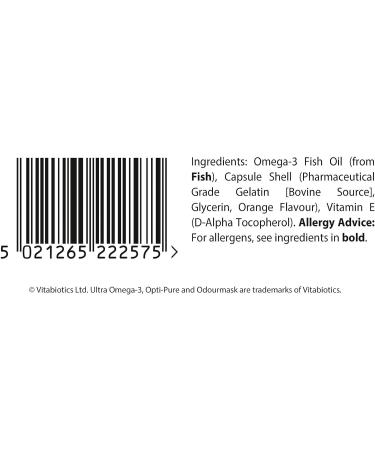Vitabiotics Ultra Omega-3 Fish Oils Capsules | DHA EPA Nutritional Supplements for Heart, Brain, and Eye Vision - Buy Online on GoSupps.com