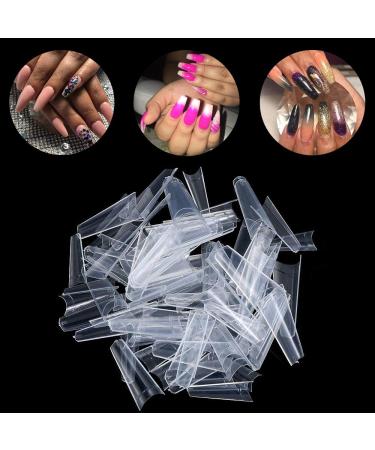 1000PCS Curved Long Coffin Nail Tips - Half Cover Ballerina Fake Nails for DIY Mani-Pedi | 10 Sizes - Perfect for Nail Studios - Buy Online on GoSupps.com