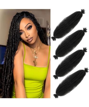 ATRAENTE Marley Twist Braiding Hair 24 Inch Spring Twist Hair Pre-Separated 4 Packs Springy Afro Twist Hair Kinky Marly Hair passion twist hair for Soft Butterfly Faux Locs Crochet Hair (24inch 1B) 24 Inch (Pack of 4) 1...