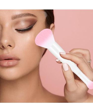Dual Ended Brush Makeup - Soft Bristled Blush Brush For Face With Double Head | Beauty Tools Brush For Women Girls For Powder Liquid Concealer Cream Blush Concealer Foundation White Handle White Tube - Buy Online on GoSupps.com