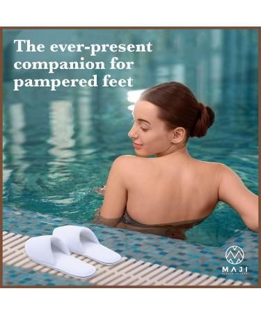 Maji Simply Joyous Spa Slippers - Bulk Pack of 6 Pairs with Travel Bags | Non-Slip Hotel Slippers for Women and Men - Medium and Large Sizes - Buy Online on GoSupps.com