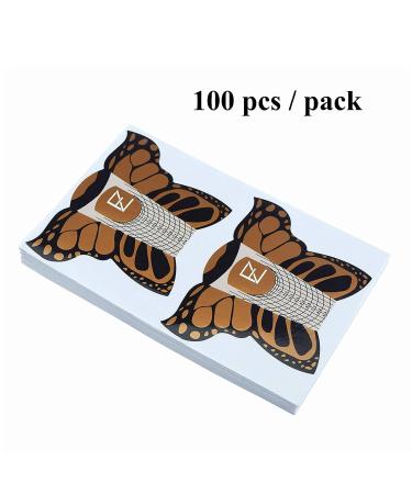 100pcs Pro Butterfly Square Nail Forms for C Curve Acrylic UV Gel Nails - Nail Extension Tool for Builder Nails - Nail Art Stickers Dispenser - HJ-NTF038 - Buy Online on GoSupps.com