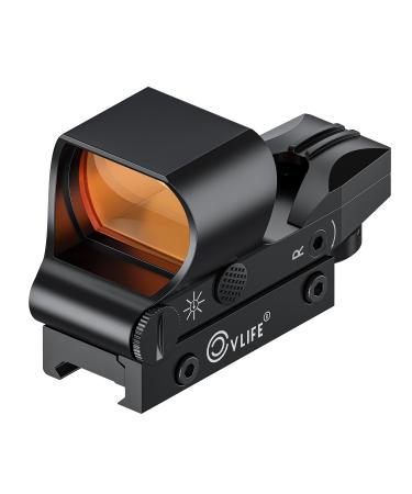 CVLIFE Reflex Sight, 1x28x40mm Red Dot Sight, 4 Adjustable Reticles Sight for 20mm Picatinny Rail, Red Dot Optics, Absolute Co-Witness