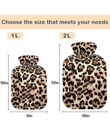 Buy Naanle Leopard Pattern Hot Water Bottle - 2L Transparent Bed Warmer for Pain Relief & Cold Therapy - Buy Online on GoSupps.com
