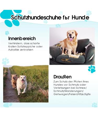 Sezlinver Dog Shoes - Non-Slip Sole Adjustable 4-Pack with Reflective Straps - Washable & Breathable for Small Medium Large Dogs - Gray - Buy Online on GoSupps.com