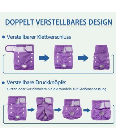Demigreat Heat Pants for Bitches - 3-Piece XL High-Suction Adjustable Dog Diapers - Purple - Buy Online on GoSupps.com