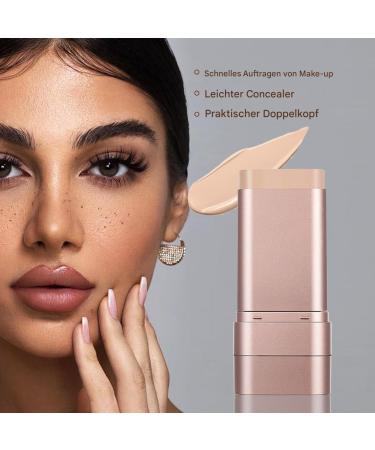 Concealer Stick Facial Corrector with Brush Natural Glow Foundation for Mature Skin Daily Makeup Travel Party Date Dewy Finish Natural Color - Buy Online on GoSupps.com