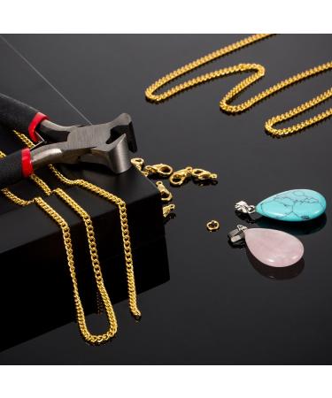 33ft Gold Plated Link Chain Necklace Kit - DIY Jewelry Making Set for Men and Women (1.5mm) - Buy Online on GoSupps.com
