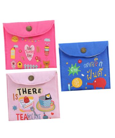 Hemoton 3pcs Sanitary Napkin Storage Bag Zipper Storage Bags Menstrual Pad Bags Diaper Travel Pouch Coin Purses for Women Zip Wallet Make up Bag Organizer Bag Women Menstrual Pad Bag Blue