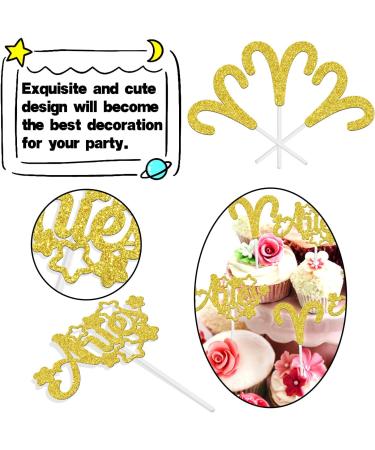 12Pcs Aries Cupcake Topper Big Aries Energy/Aries Season 12 Constellation March/April Birthday Cupcake Decoration Horoscope Astrology Birthday Party Supplies Gold Glitter - Buy Online on GoSupps.com
