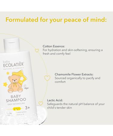 Kids 2-in-1 Shampoo & Body Wash - Tear-Free Gentle Vegan & Hypoallergenic - 97.5% Natural Easy Detangling (8.5 Fl Oz - Buy Online on GoSupps.com