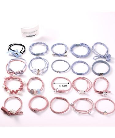 Waibbu Pearl Hair Gum Elastic Tie Set - 24 Colored Metal-Free Hair Ties for Ladies ponytail Holders & Hair Rings - Buy Online on GoSupps.com