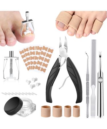 Ingrown Toenail Removal Kit: Ingrown Nails Treatment with Toenails Clippers for Seniors Thick Toe Nail Professional Pedicure Remover Tool Set with Corrector Patch and Strips Pain Relief