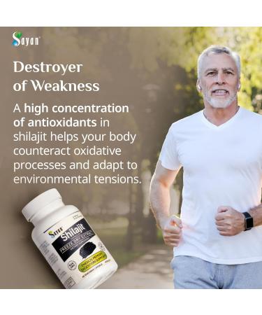 Sayan Shilajit 90 Capsules/440mg ea. Organic Supplement with High Fulvic Acid Content to Support Your Immune System, Bolster Energy, and Naturally Cleanse Non-GMO, No Fillers - Buy Online on GoSupps.com