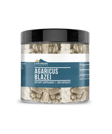 Earthborn Elements Agaricus Blazei 200 Capsules Pure & Undiluted No Additives 200 Count (Pack of 1)