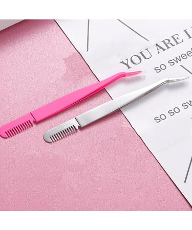 2 Pcs Stainless Steel Lashing Tweezers Set - Eyelash Extension Comb for Beginners & Makeup Artists - Buy Online on GoSupps.com