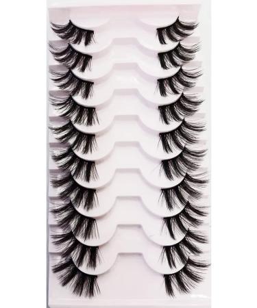 False Eyelashes Half Lashes Natural Look Wispy Lashes Cat Eye DIY Lightweight Reusable Fluffy False Lashes 10 Pairs Fake Eyelashes (23) - Buy Online on GoSupps.com