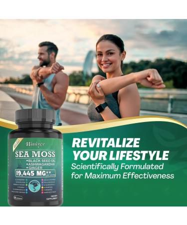 Himiyer 2pcs Ultimate Wellness Bundle - Boost Energy Immunity & Brain Function with 7000mg Sea Moss 4000mg Black Seed Oil 2000mg Ashwagandha 9000mg Ginger & Shilajit Vegan-Friendly Supplement - Buy Online on GoSupps.com