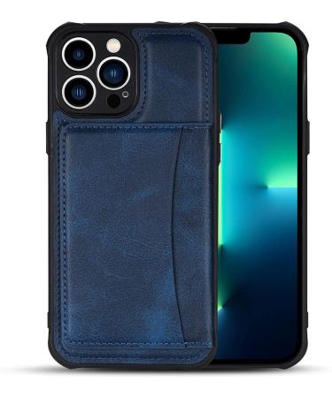 BRART Wallet Case for iPhone 13 Pro Max/13 Pro/13 with Credit Card Holder Premium Leather Magnetic Clasp Kickstand Shockproof Back Cover (Color : Blue Size : 13 Pro 6.1") 13 Pro 6.1" Blue