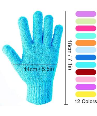 24 Pcs Exfoliating Shower Gloves - Double-Sided Bath Scrubber in 12 Colors for Deep Skin Cleanse & Spa Massage - Buy Online on GoSupps.com