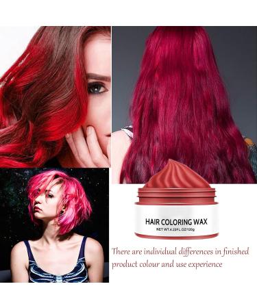 Temporary Hair Wax Colour Red Hair Dye One-time Temporary Modeling Natural Colour Wash Out Easily Hair Dye Wax for Party Cosplay DIY Halloween (Red) - Buy Online on GoSupps.com
