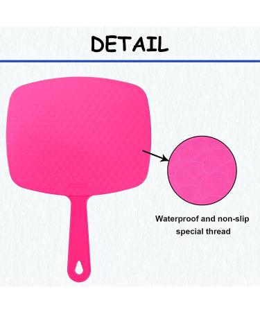 Nutair 2Pcs Pink Handheld Vanity Mirror Set with Hanging Hole - 7.4 W x 10.4 L | Portable Hand Mirror Duo - Buy Online on GoSupps.com