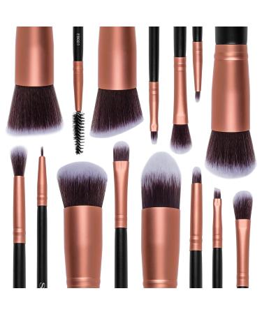 SHANY Rose All Day 14-Piece Makeup Brush Set - Kabuki Brushes for Foundation Powder Concealers & Eyeshadows - Premium Rose Gold Finish - Buy Online on GoSupps.com
