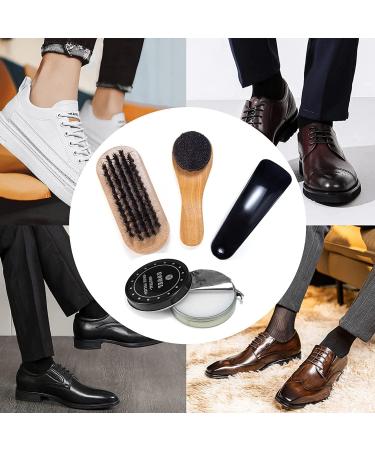 Shoe Polish Kit Cleaning Shine Care Barrel Set PU Travel Shoe Shine Brush kit with Brush Travel Case Luxury Premium Soft Horsehair Bristle Dauber Wooden Applicator Shoehorn Cloth 11 Piece - Buy Online on GoSupps.com