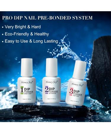 Honey Joy Dip Powder Nail Kit - Starter Set 4 Colors - Navy Blue, Sky Blue, Purple Glitter - No LED Lamp Needed - 7pcs Set for DIY Manicure - Buy Online on GoSupps.com