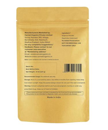 CARMEL ORGANICS Soapnut/Aritha/Reetha Powder 8 Oz - Natural Hair Care | No Preservatives | Sapindus Mukorossi Powder - Buy Online on GoSupps.com