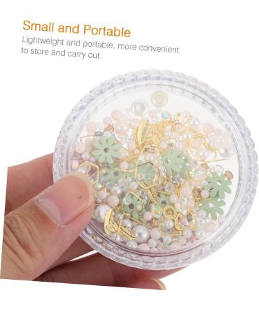 Housoutil 1 Box Nail Art Accessories Nail Decoration Manicure Studs Embellishment Nail Art Decorations Artificiales Para Trendy Decor Nail Stickers DIY Nail Supplies Alloy Japanese 6.5X6.5X1cm Green - Buy Online on GoSupps.com