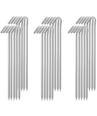 MySit 9" Tent Stakes Inflatable Stake 30 Pack, Heavy Duty Galvanized Metal Tent Pegs Garden Staples Ground Pins Camping Fence Hooks for Inflatables, Outdoor Garden Christmas Decorations, Trap
