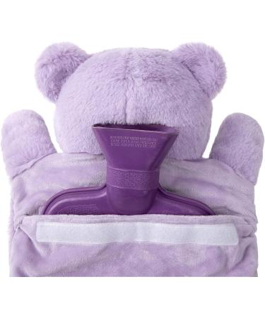 2L HomeTop Premium Classic Rubber Hot/Cold Water Bottle w/ Cute Stuffed Animal Cover - Light Purple - 67.63 fl oz - Buy Online on GoSupps.com