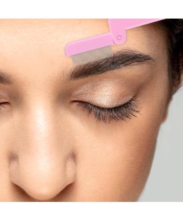 2 Pcs Folding Eyelash Comb & Eyebrow Comb - Stainless Steel Lash Separator Tool for Mascara & Makeup - Professional Pink Eyelash & Brow Applicator - Buy Online on GoSupps.com